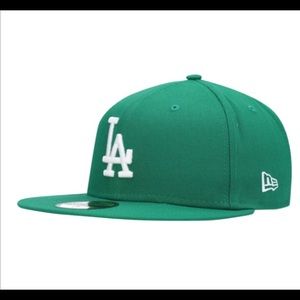 Green Los Angeles Dodgers New Era Logo White 59FIFTY Fitted Hat Size 7 1/4